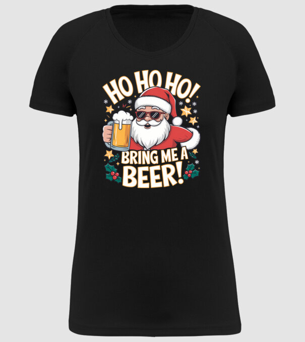 HO HO HO bring me a BEER santa Negru model negru pe tricou