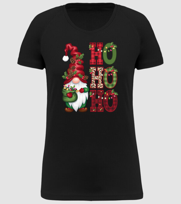 HOHOHO Gnome model negru pe tricou
