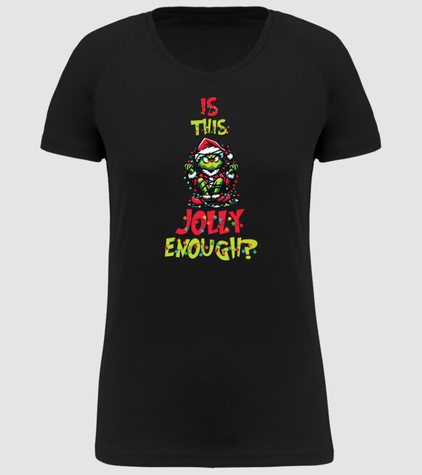 Is this jolly enough Grinch model negru pe tricou
