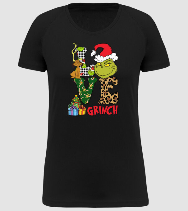 Love Grinch model negru pe tricou