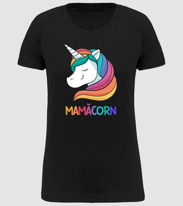 mamăcorn model negru pe tricou