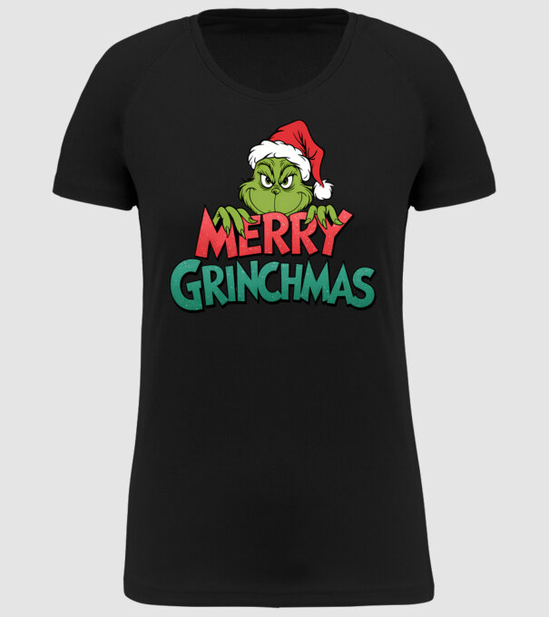 Merry Grinchmas model negru pe tricou