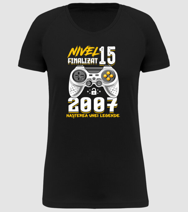 Nivel 15 finalizat. 2007 nașterea unei legende model negru pe tricou