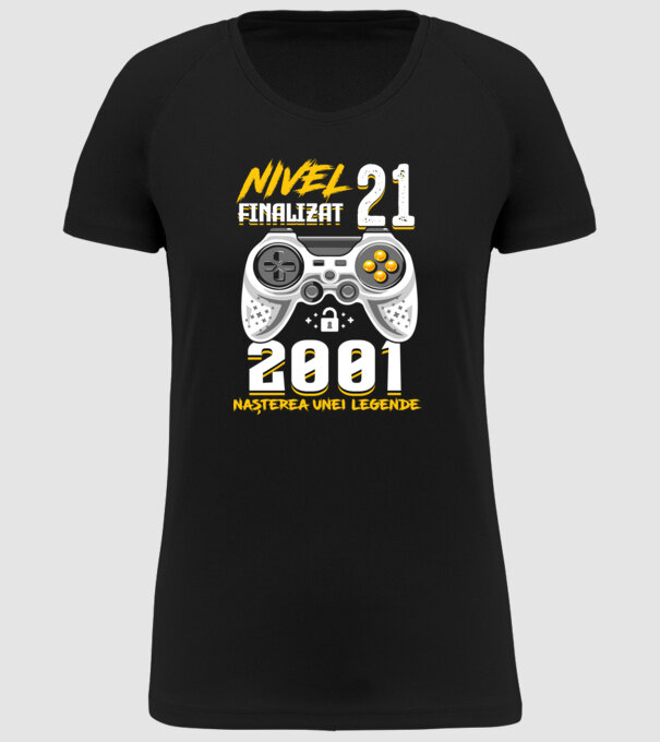 Nivel 21 finalizat. 2001 nașterea unei legende model negru pe tricou