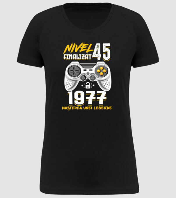 Nivel 45 finalizat. 1977 nașterea unei legende model negru pe tricou