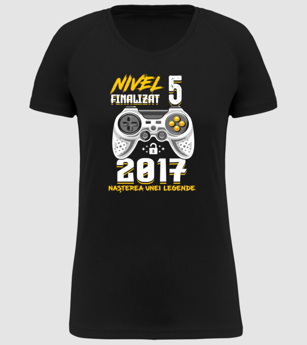 Nivel 5 finalizat. 2017 nașterea unei legende model negru pe tricou