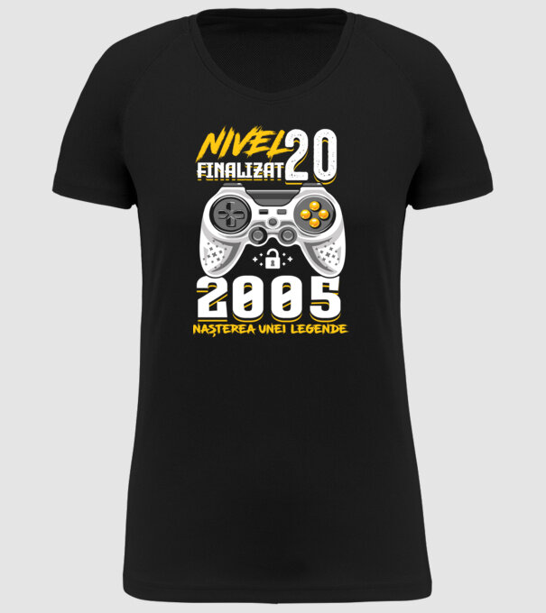 Nivel Finalizat 20 2005 model negru pe tricou