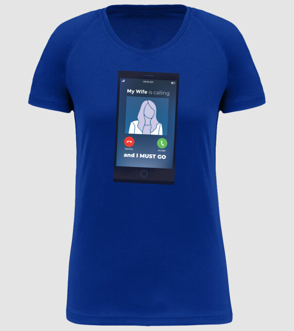 Soția mea mă sună, trebuie să plec model albastru regal pe tricou