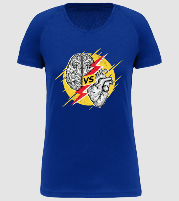 Creier vs. Inimă - Rațiune contra inimă model albastru regal pe tricou