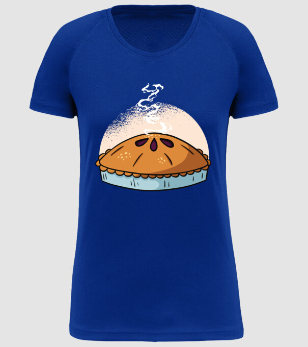 Plăcintă cu mere model albastru regal pe tricou