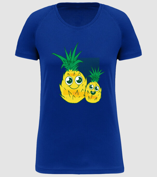 Familie Ananas model albastru regal pe tricou