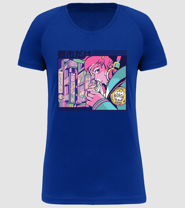 Anime Țigaretă model albastru regal pe tricou