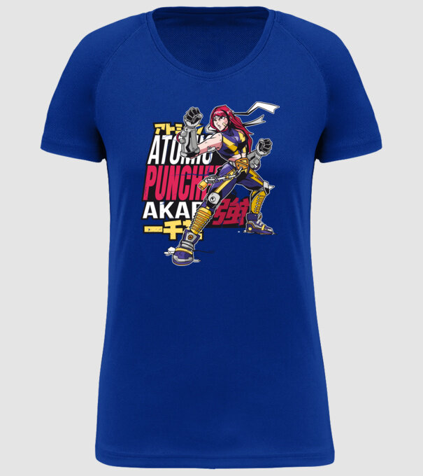 Anime fată Războinic model albastru regal pe tricou