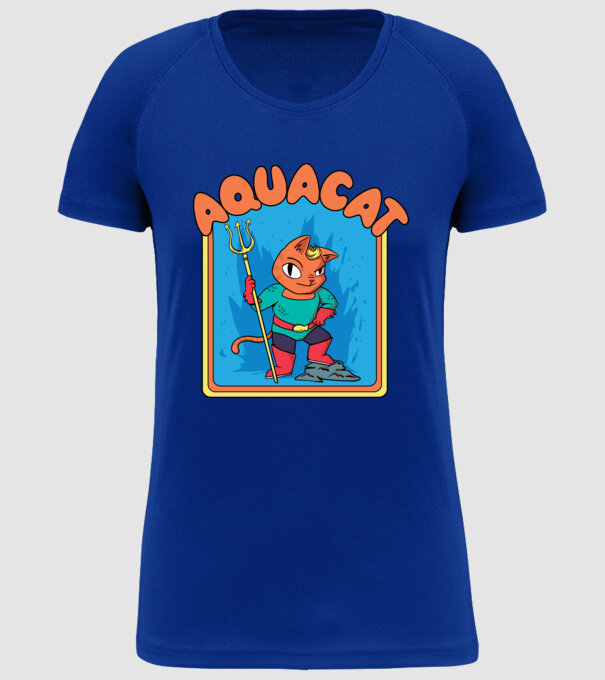 Aquacat model albastru regal pe tricou