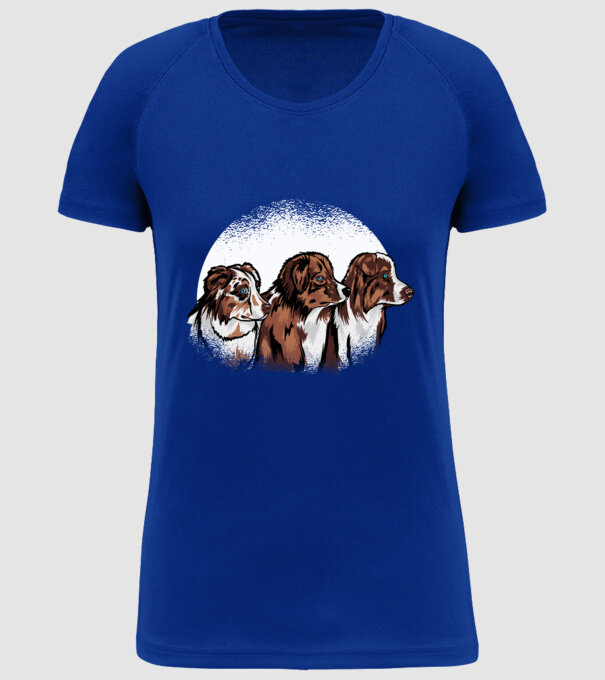 Câine ciobănesc Australian model albastru regal pe tricou