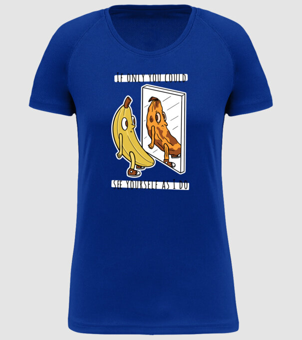 Oglindă Banană model albastru regal pe tricou