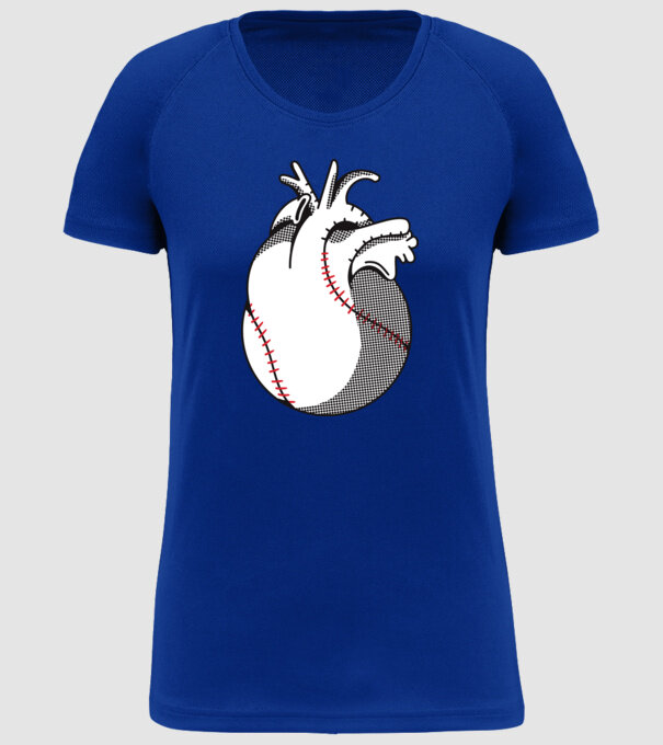 Inimă Baseball model albastru regal pe tricou