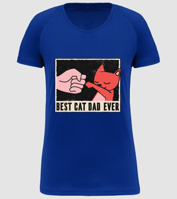 Best Cat Dad Ever - Cel mai bun stăpân de pisică model albastru regal pe tricou