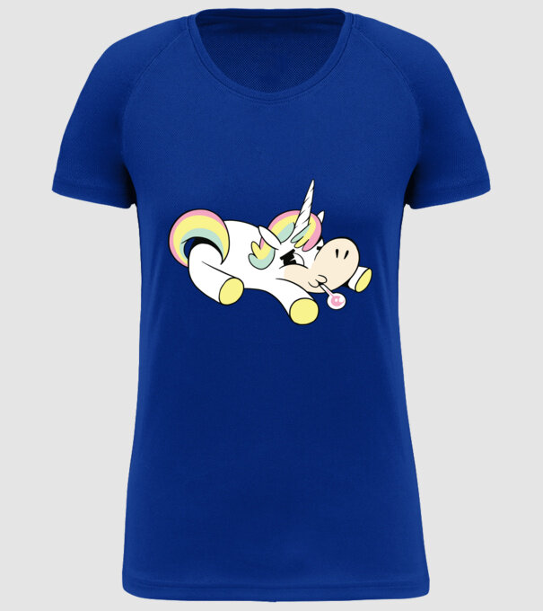 Unicorn bolnav model albastru regal pe tricou