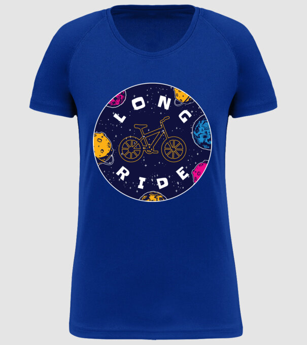 Spațiu cu bicicletă model albastru regal pe tricou