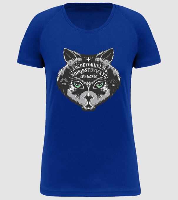 cap pisică joc de aventură model albastru regal pe tricou