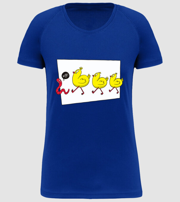 Pui cu vierme model albastru regal pe tricou