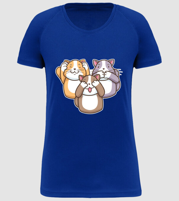 Pisicuțe drăguțe model albastru regal pe tricou