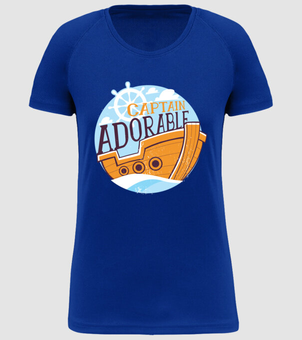 Căpitan drăguț model albastru regal pe tricou