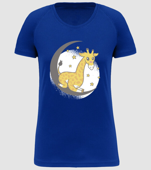 Girafă drăguță model albastru regal pe tricou