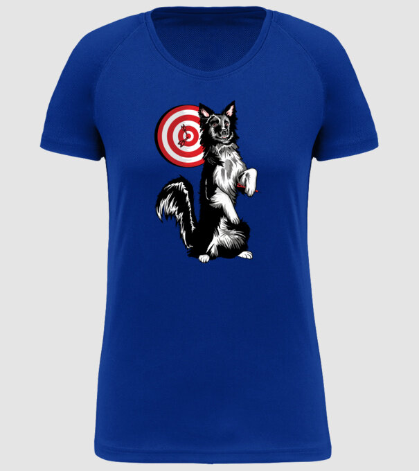 Câine cu Darts model albastru regal pe tricou