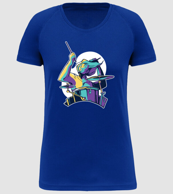 Baterist model albastru regal pe tricou