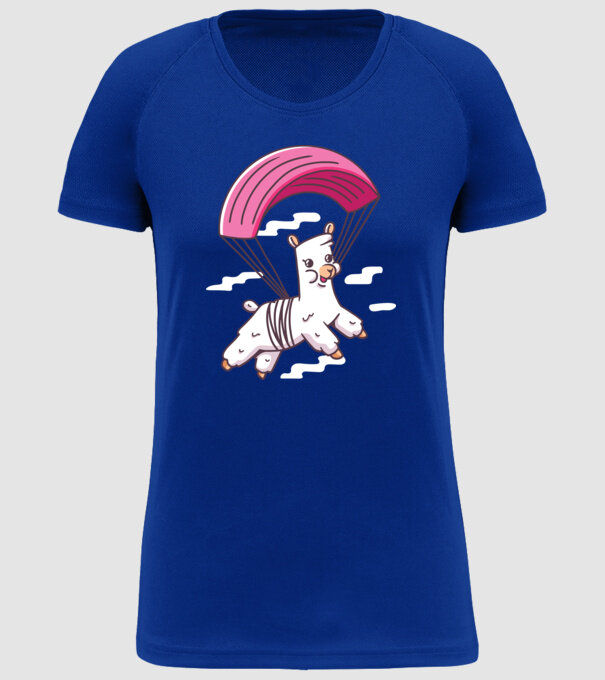 Alpaca parașutist model albastru regal pe tricou