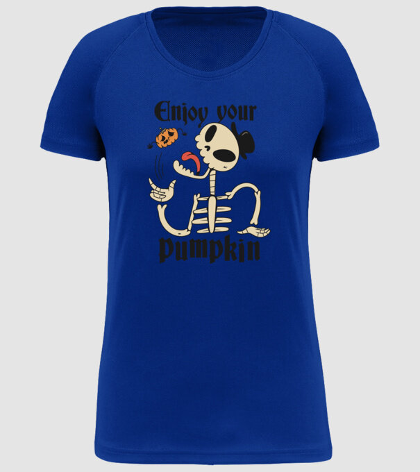 Enjoy your pumpkin Skeleton model albastru regal pe tricou