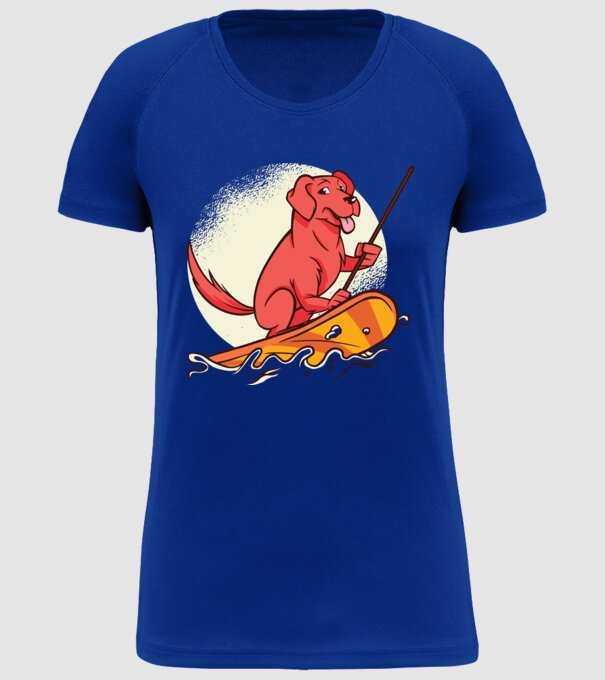 Câine vâslind model albastru regal pe tricou