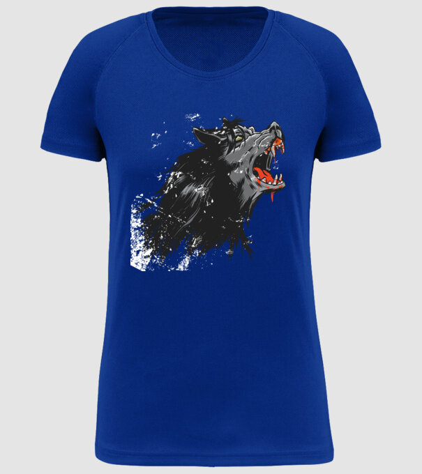 Urlet de lup model albastru regal pe tricou