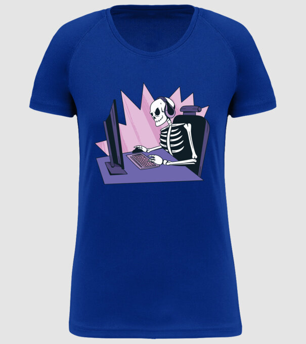 Schelet Gamer model albastru regal pe tricou