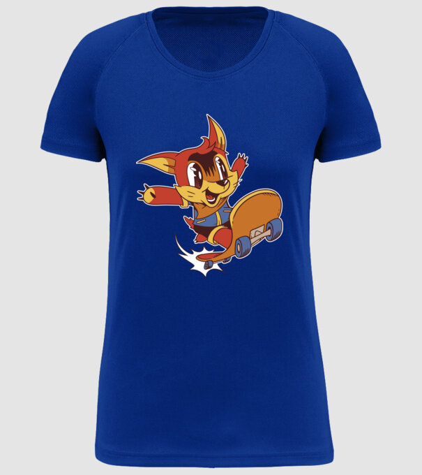 Veveriță Skateboarder model albastru regal pe tricou