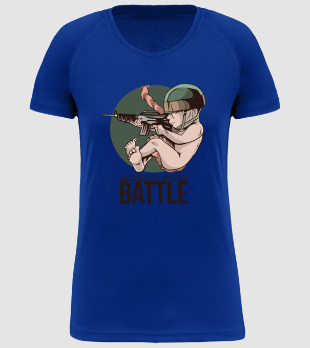 Născut pentru a lupta model albastru regal pe tricou