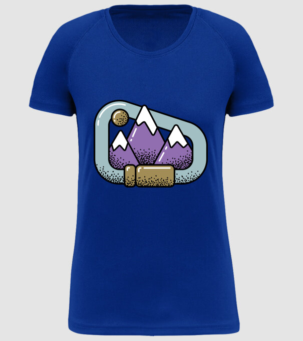 Carabină de alpinist model albastru regal pe tricou