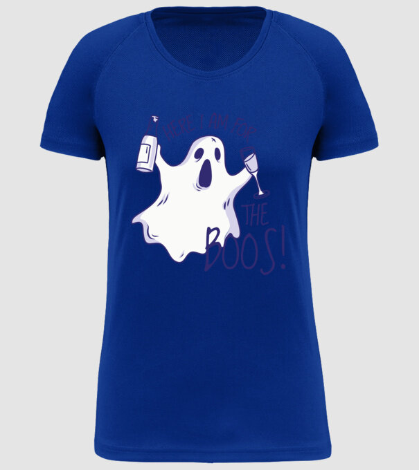 Here I am for the Boos model albastru regal pe tricou