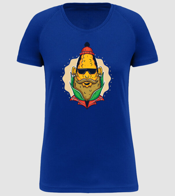 Hipster porumb model albastru regal pe tricou