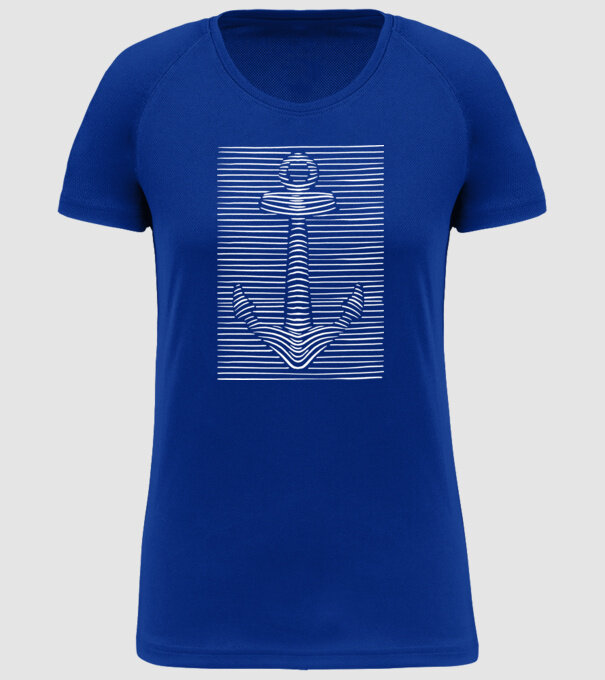 Linii Ancoră model albastru regal pe tricou