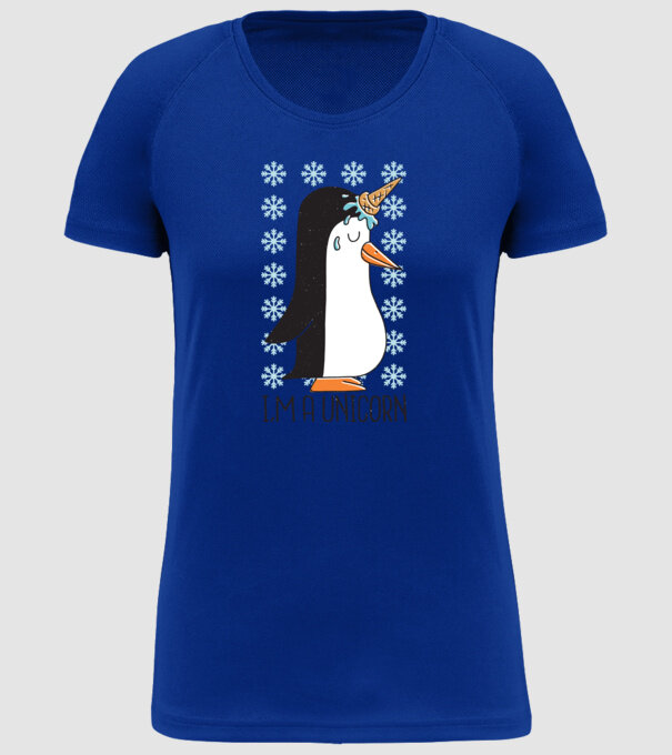 'I''m a Unicorn - Pinguin Unicorn' model albastru regal pe tricou