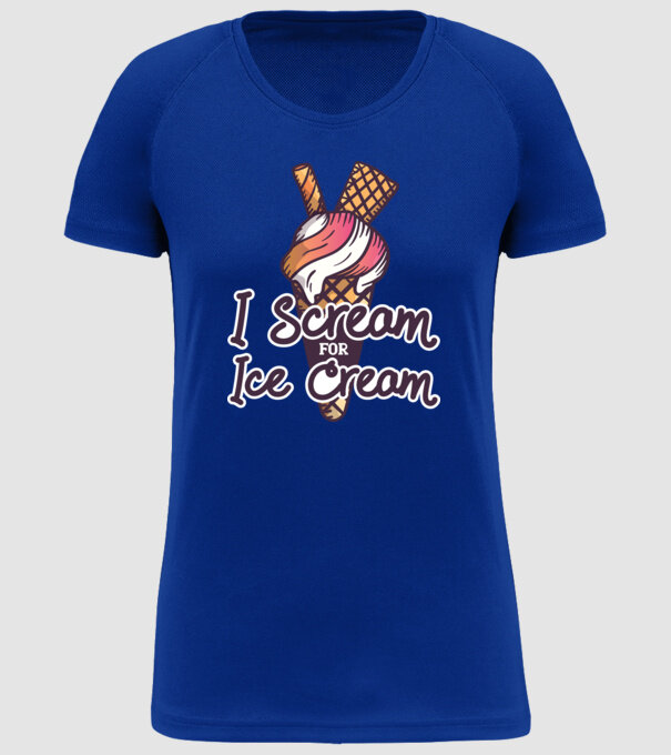 I Scream for Ice Cream model albastru regal pe tricou