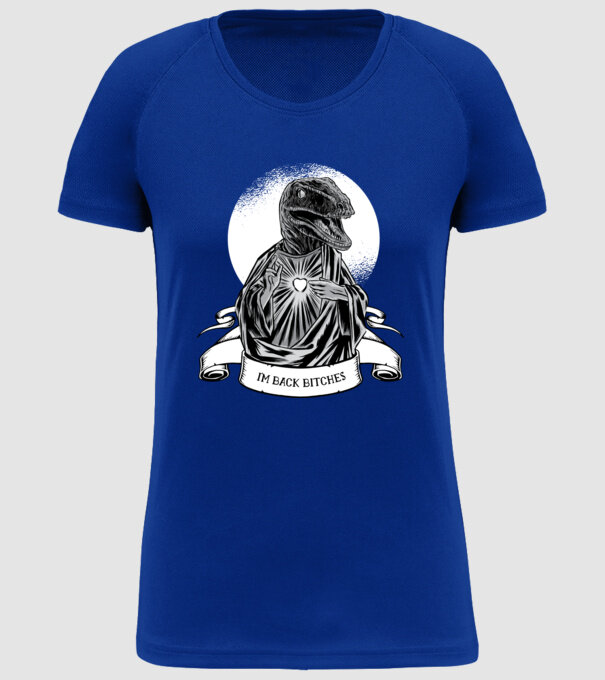 Iisus Raptor Dinozaur model albastru regal pe tricou