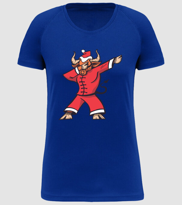 Taur de Crăciun DAB model albastru regal pe tricou