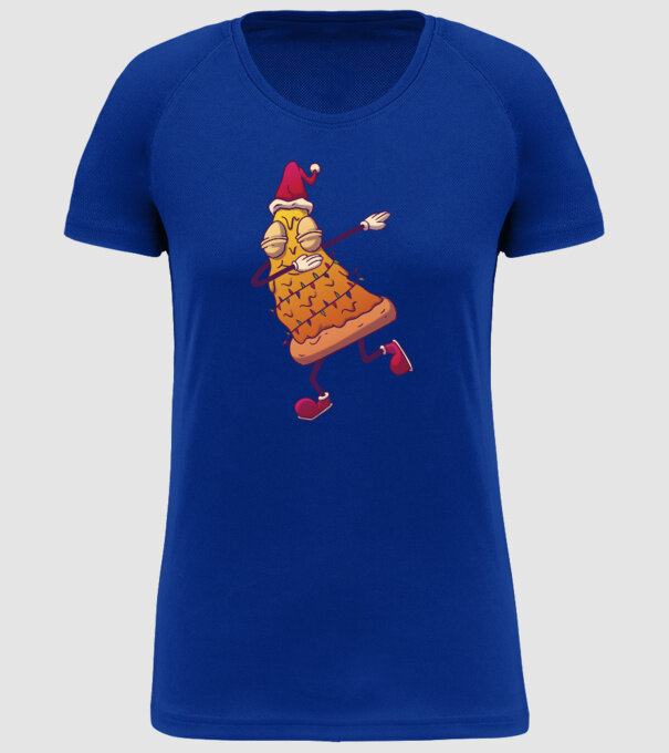 Pizza de Crăciun DAB model albastru regal pe tricou