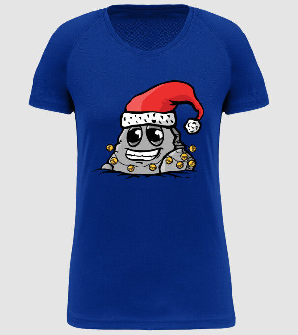 Stâncă de Crăciun model albastru regal pe tricou