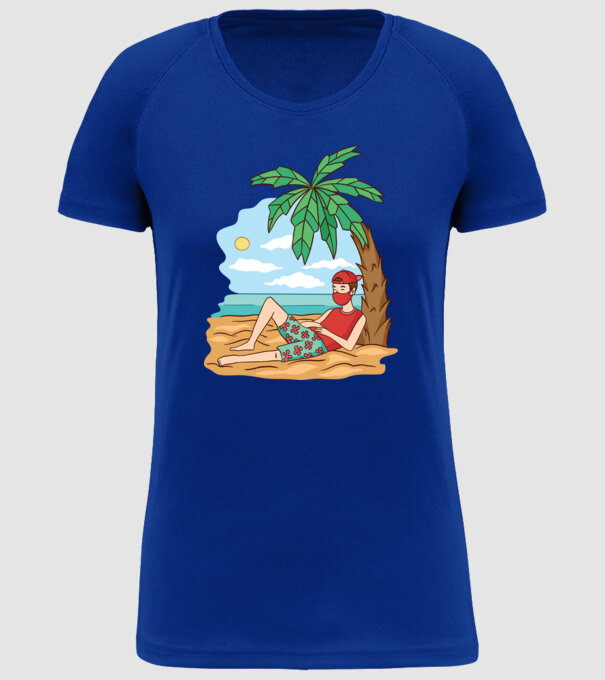 Vacanță în carantină model albastru regal pe tricou