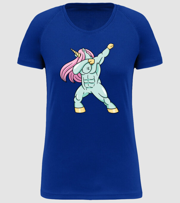Unicorn Body Building DAB model albastru regal pe tricou